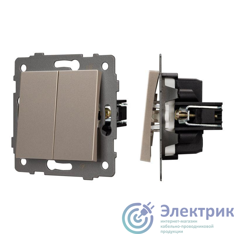 049890 | Выключатель непроходной 2-кл. SWT-MK02-PL-GD-V 10А 250В механизм Arlight