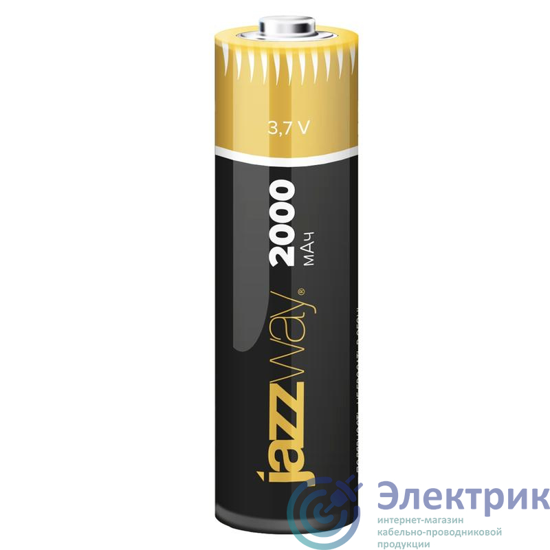 Аккумулятор 18650 3.7В Li-Ion 2000мА.ч с защитой JazzWay 5012042