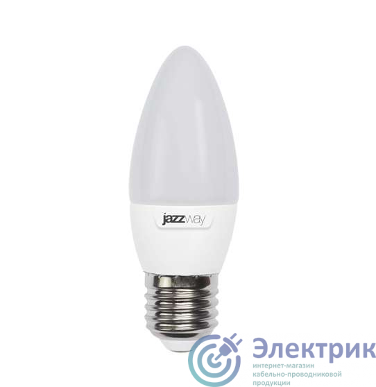 Лампа светодиодная PLED-SP 7Вт C37 свеча 5000К холод. бел. E27 560лм 230В JazzWay 1027849-2