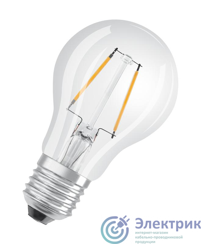 Лампа светодиодная филаментная Retrofit A 2.8Вт (замена 25Вт) прозр. 2700К тепл. бел. E27 250лм угол пучка 320град. 220-240В диммир. OSRAM 4058075211261