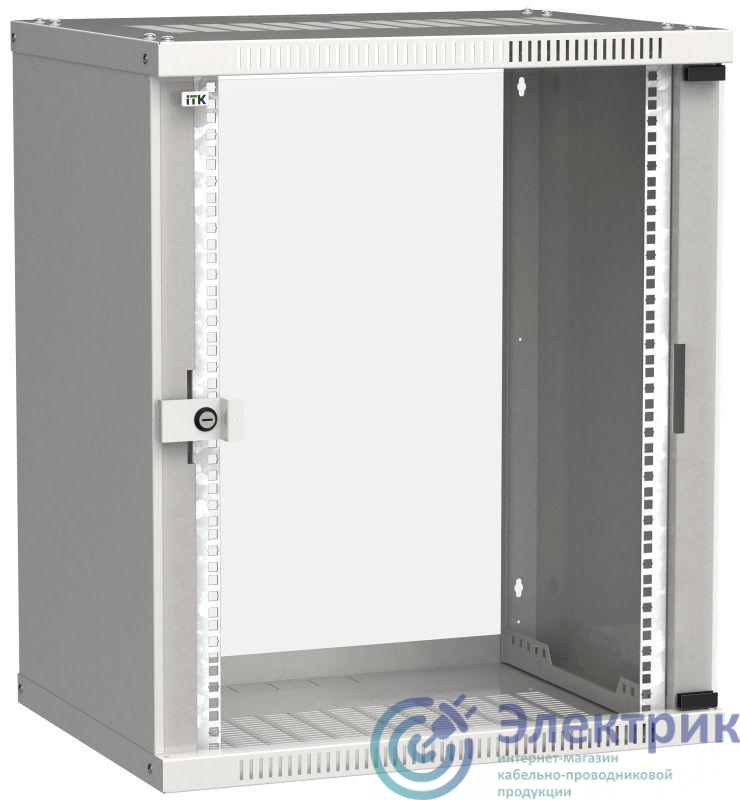 Шкаф LINEA WE 15U 600x450мм дверь стекло сер. ITK LWE3-15U64-GF