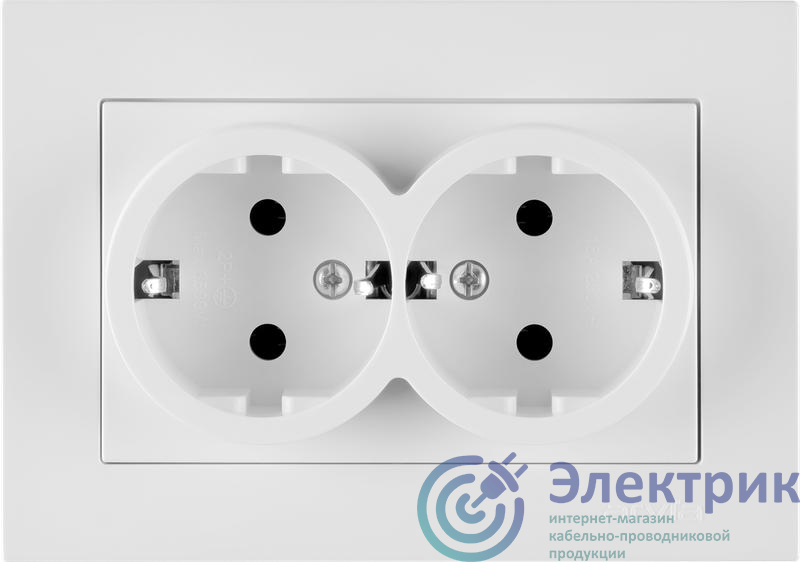 20 01 1000 907 | Розетка 2-м СП KAREN 16А IP20 с заземл. в сборе бел. ARVIA