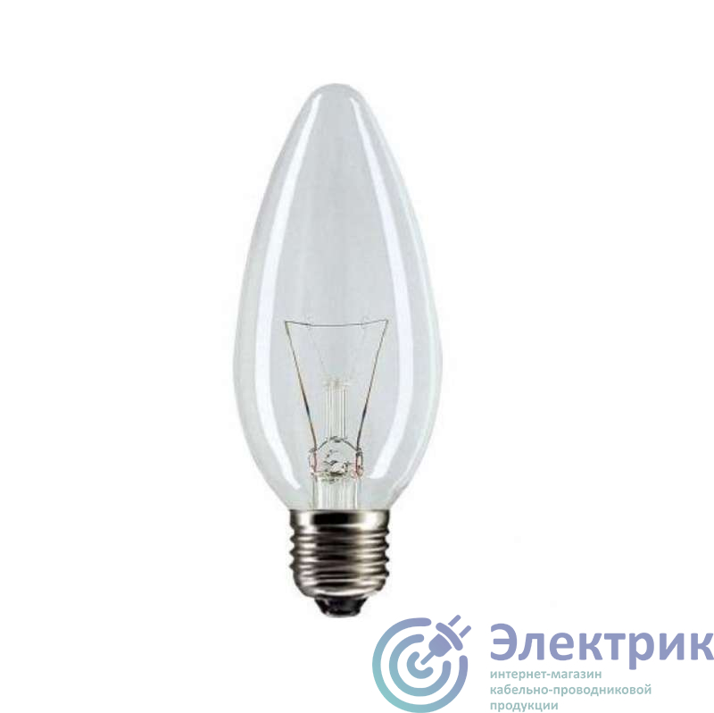 Лампа накаливания Stan 40Вт E27 230В B35 CL 1CT/10X10 Philips 921492044218