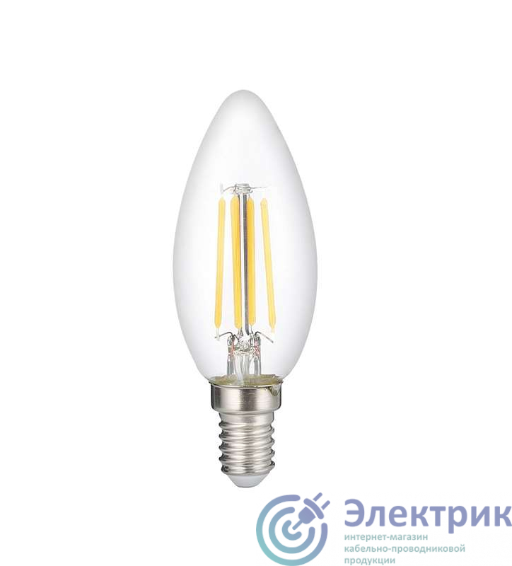 Лампа светодиодная филаментная PLED OMNI 6Вт C35 4000К нейтр. бел. E14 230В/50Гц CL JazzWay 5020511
