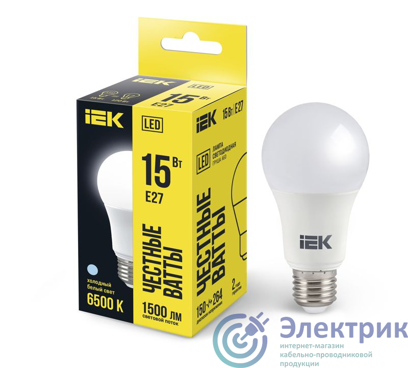 Фото IEK LLE-A60-15-230-65-E27