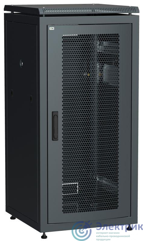 Шкаф сетевой 19дюйм LINEA N 24U 600х600мм перфорированная передняя дверь черн. ITK LN05-24U66-P