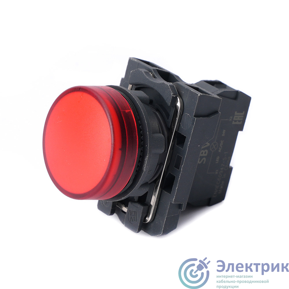 SB5AVB4 | Лампа сигнальная SB5 в сборе модульная 22 мм красная 24В DC Systeme Electric 