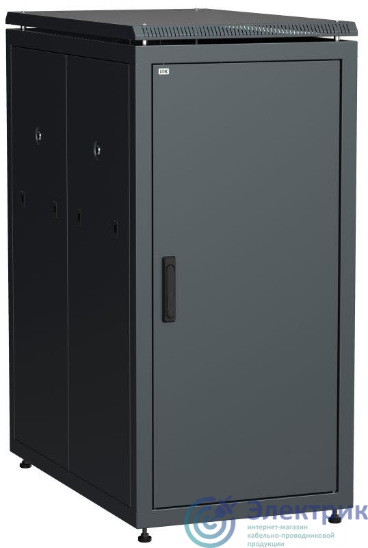 Шкаф сетевой 19дюйм  LINEA N 24U 600х1000мм металлическая передняя дверь черн. ITK LN05-24U61-M