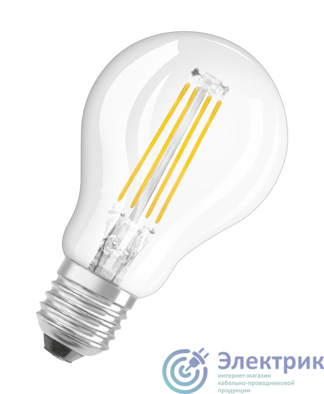 Лампа светодиодная филаментная LED STAR CLASSIC P 60 5W/827 5Вт шар 2700К тепл. бел. E27 600лм 220-240В прозр. стекло OSRAM 4058075212510