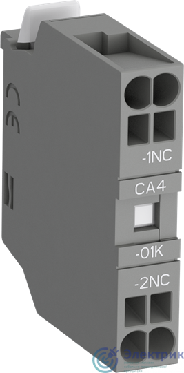 Блок контактный доп. CA4-01K (1НЗ) с втычными клеммами для контакторов AF09K...AF38K и реле NF22EK...NF40EK ABB 1SBN010160R1001