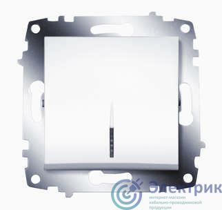 Выключатель 1-кл. 1мод. СП Cosmo 10А IP20 с подсветкой механизм бел. ABB 619-010200-201