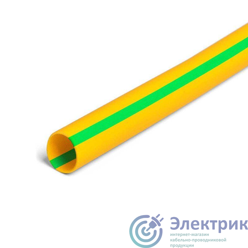Трубка термоусадочная ТНТнг-LS-2/1 в метровой нарезке желт./зел. (уп.100м) КВТ 84986