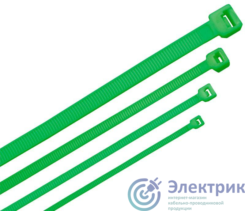 Хомут-стяжка для кабеля 3.6х250мм нейлон зел. (уп.100шт) ITK HKG-W36-L250