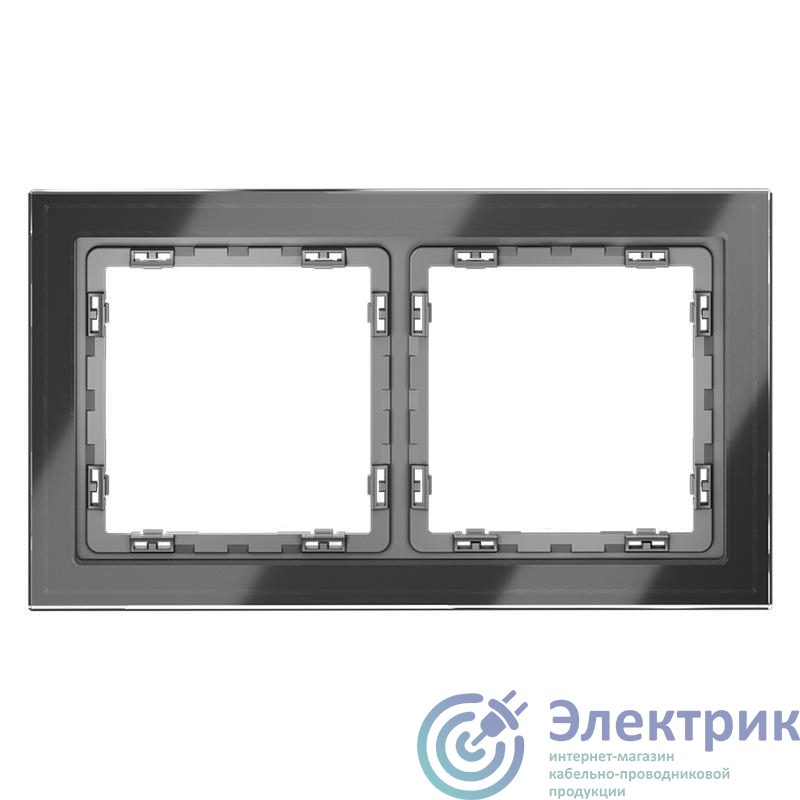 VLS110207 | Рамка 2-м S70 стеклян. графит Voltum
