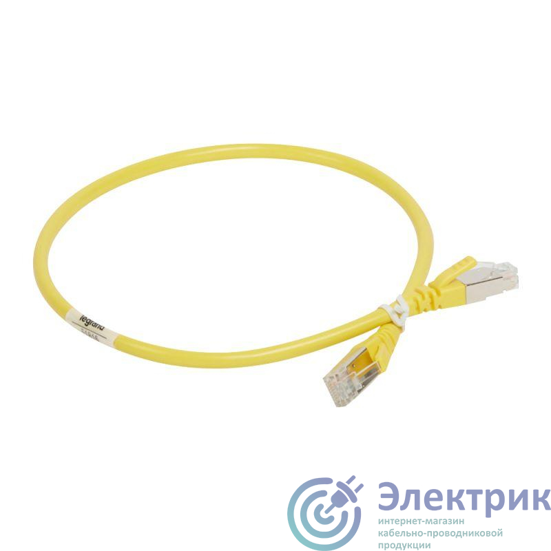 Патч-корд S/FTP кат.6а PVC 0.5м желт. Leg 051816