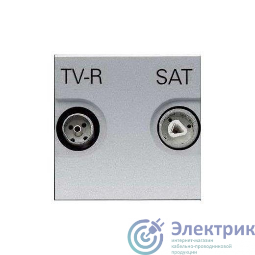 Розетка TV-R-SAT Zenit оконечная с накладкой серебристый ABB 2CLA225170N1301