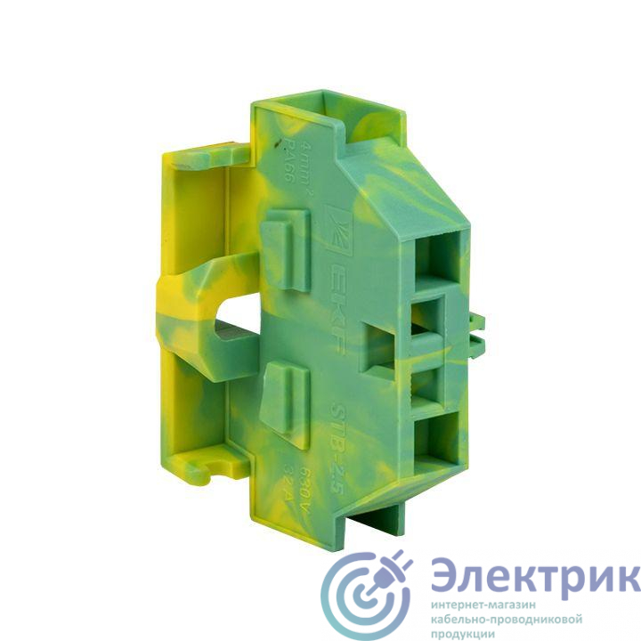 Миниклемма STB-2.5 24A желт./зел. (уп.50шт) PROxima EKF stb-m-2.5-y-green-r