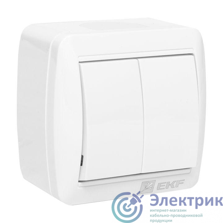 Выключатель 2-кл. ОП Владивосток 10А IP54 бел. PROxima EKF EQR16-023-30-54