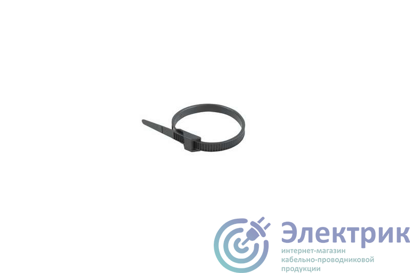 Хомут кабельный 9х180 усиленный с двойным горизонтальным замком nylon-12 черн. (уп.100шт) Rexant 07-0189