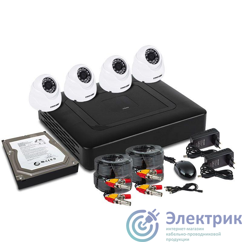 Комплект видеонаблюдения на 4 внутр. камеры AHD-M (с HDD-1Tб) PROCONNECT 45-0413