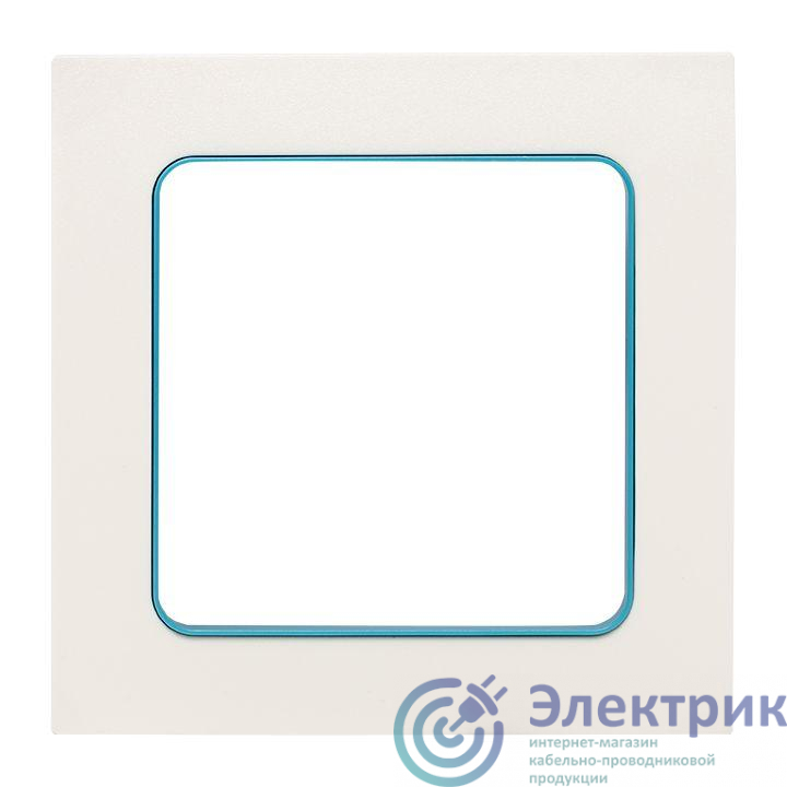Рамка 1-м Стокгольм бел. с линией цвета син. PROxima EKF EXM-G-304-30