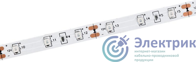 Лента светодиодная LED LSR-2835R60-4.8-IP20-12В (уп.5м) IEK LSR1-6-060-20-3-05