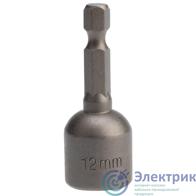 Ключ-насадка 1/4" магнитный 12х48мм (уп.1шт) Rexant 92-0403-1