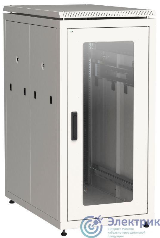 Шкаф сетевой LINEA N 24U 800х1000мм стекл. передняя дверь задняя перф. сер. ITK LN35-24U81-GP