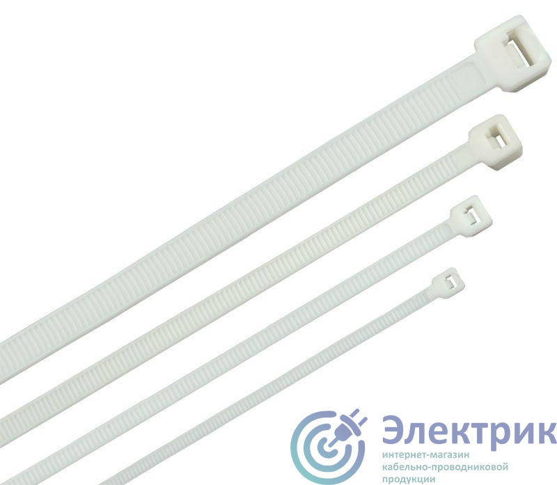 Хомут-стяжка для кабеля 4.8х350мм нейлон бел. (уп.100шт) ITK HKW-W48-L350