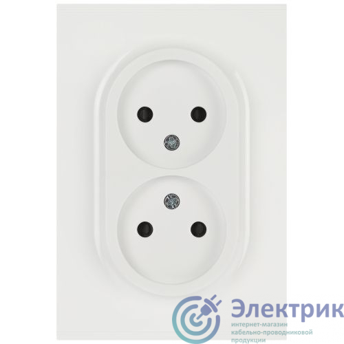 Б0071681 | Розетка 2-м без заземл. СП 16А IP20 250В Arktik бел. Эра
