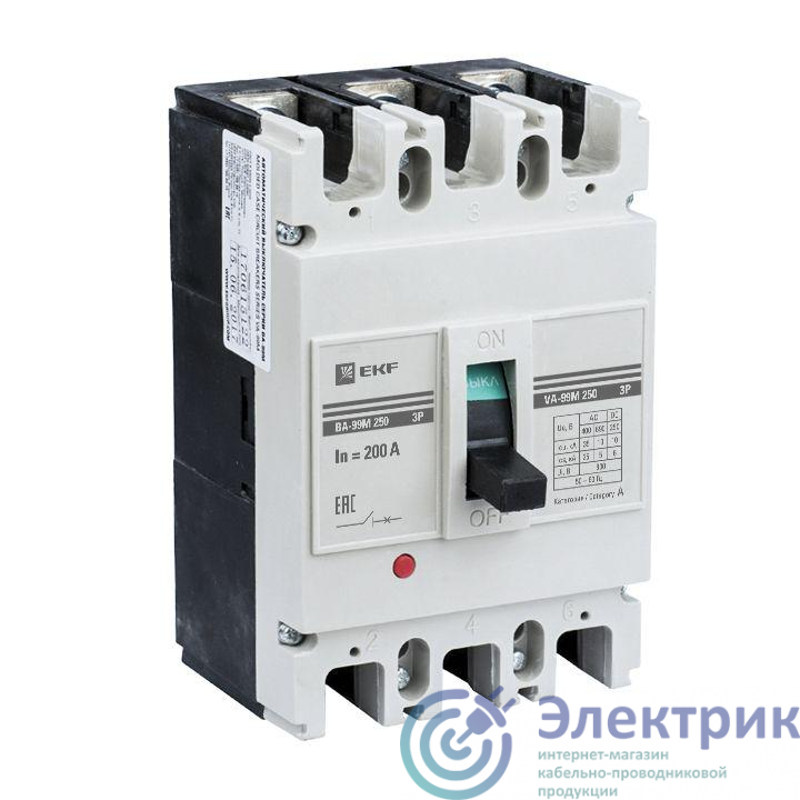 Выключатель автоматический 3п 250/200А 35кА ВА-99М PROxima EKF mccb99-250-200m