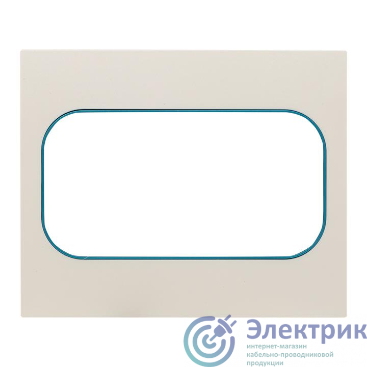 Рамка для розетки 2-м Стокгольм бел. с линией цвета син. PROxima EKF EYM-G-302-30