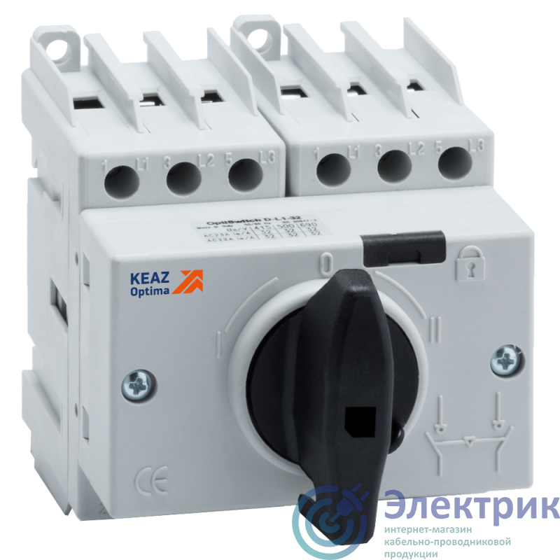 Выключатель-разъединитель реверсивный OptiSwitch DI-40-3C КЭАЗ 332080