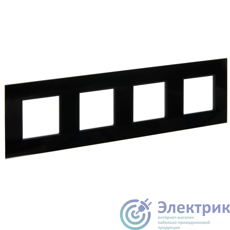 SK-M42-G-K02 | Рамка 4-м SKANDY SK-F24Bl стекло черн. IEK 