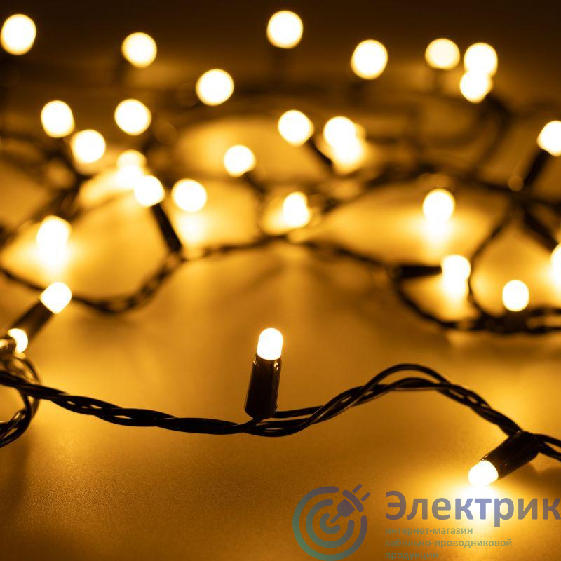 028209 | Гирлянда светодиодная ARD-STRING-CLASSIC-10000-BLACK-100LED-MILK-STD Warm230В 7Вт IP65 Ardecoled