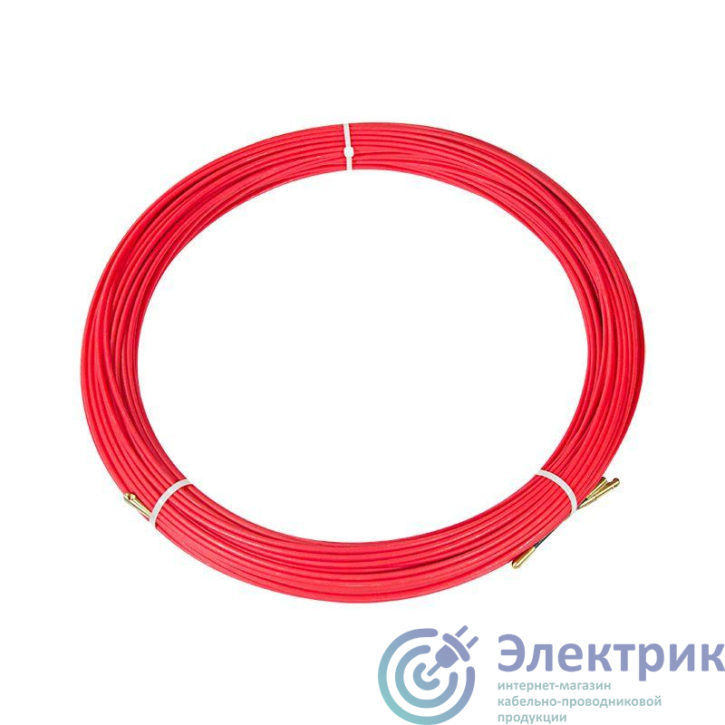 Протяжка кабельная (мини УЗК в бухте) 100м стеклопруток d3.5мм красн. REXANT 47-1100