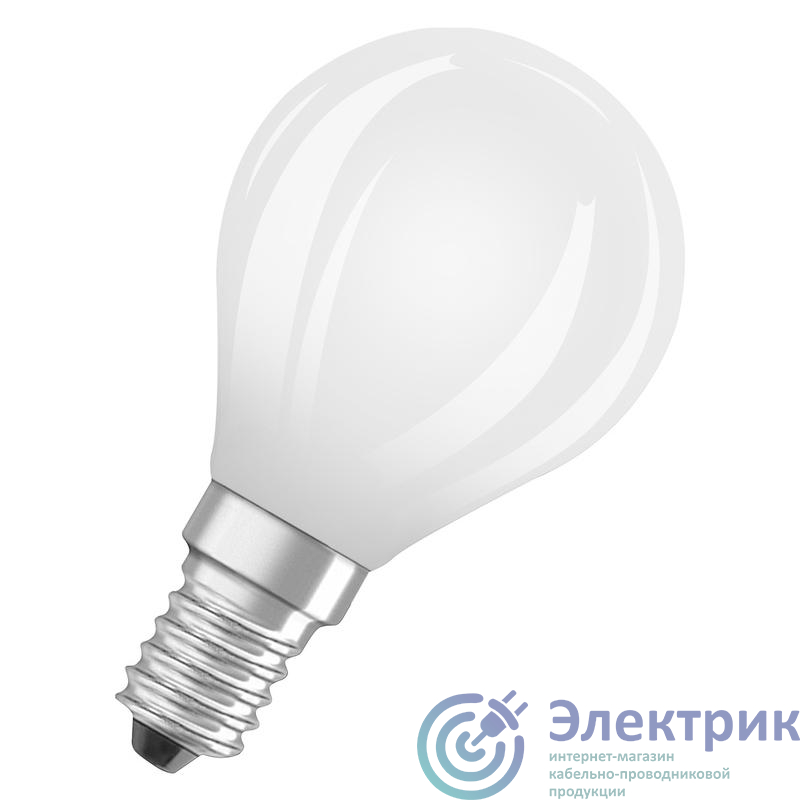 Лампа светодиодная филаментная Retrofit P 6.5Вт (замена 60Вт) матов. 2700К тепл. бел. E14 806лм угол пучка 320град. 220-240В OSRAM 4058075434929