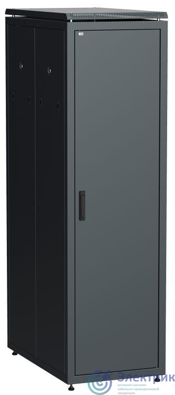 Шкаф сетевой 19дюйм  LINEA N 42U 600х1000мм металлические двери черн. ITK LN05-42U61-MM