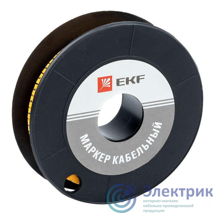 Маркер каб. 6.0кв.мм "1" (ЕС-3) (уп.350шт) EKF plc-KM-6-1
