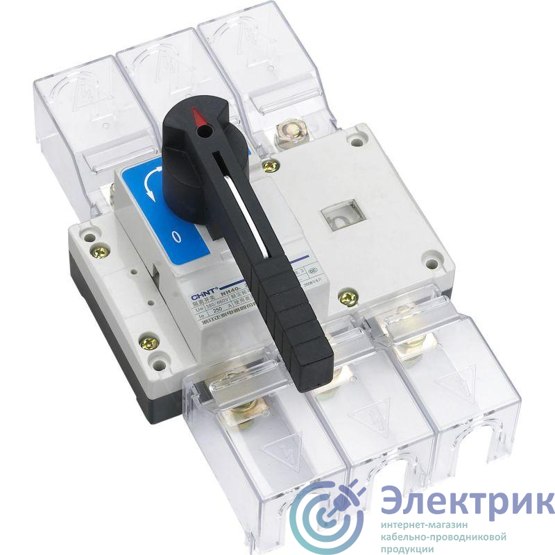 Выключатель-разъединитель 3п 250А стандарт. рукоятка управ. NH40-250/3 CHINT 393264
