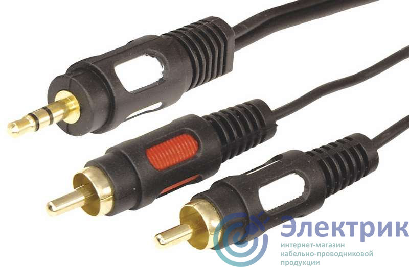 Шнур 3.5 Stereo Plug - 2RCA Plug 10м (GOLD) (PL-3431) Rexant 17-4237