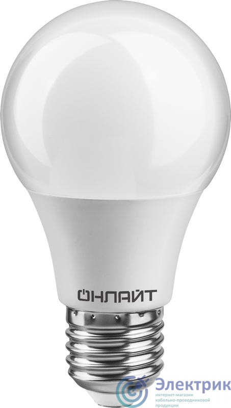 Лампа светодиодная 61 140 OLL-A60-10-230-6.5K-E27 10Вт грушевидная ОНЛАЙТ 61140