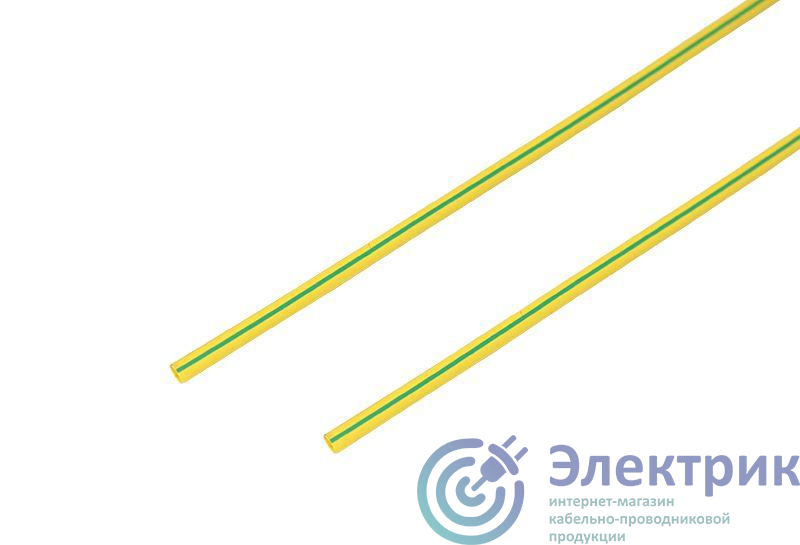 Трубка термоусадочная 1.5/0.75 1м желт./зел. Rexant 20-1507