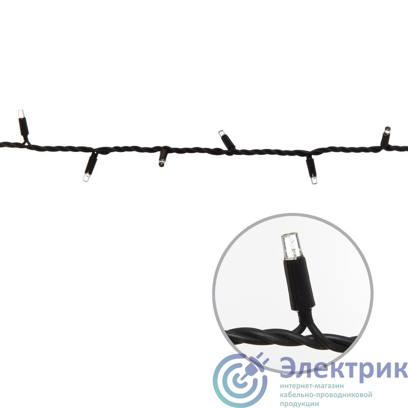 UL-00005262 | Гирлянда светодиодная ULD-S1000-120/DBA BLUE IP67 с контроллером 10м син. свет провод черн. Uniel