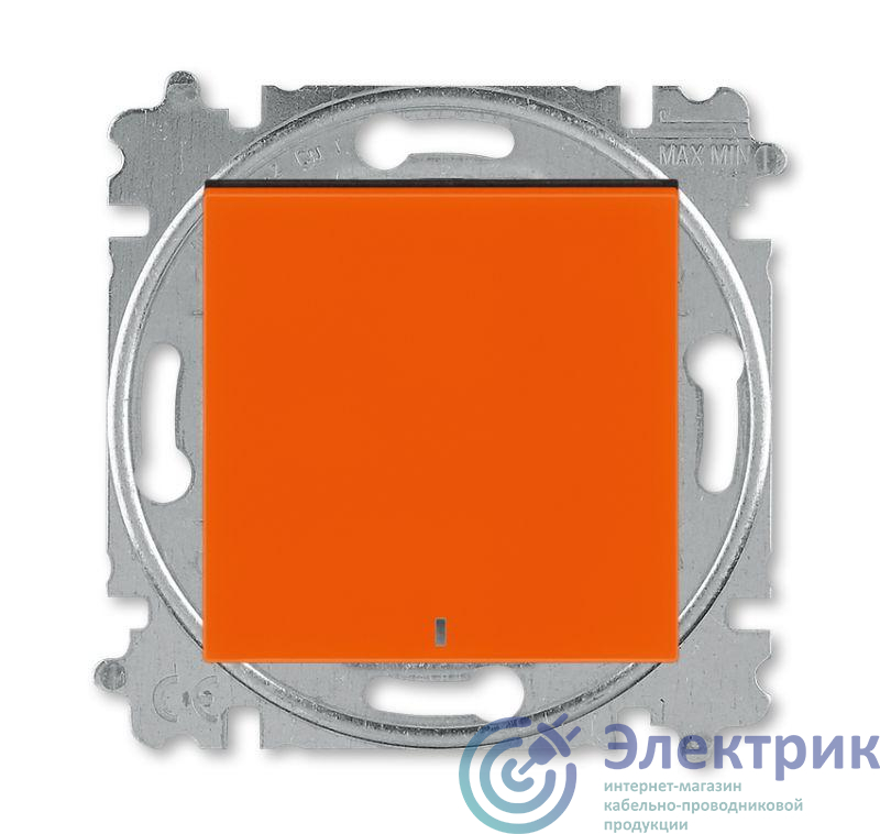 Выключатель 1-кл. СП Levit IP20 с подсветкой оранж./дым. черн. ABB 2CHH590146A6066