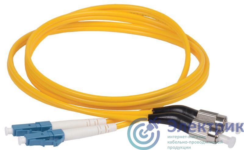 Патч-корд оптический коммутационный переходной для одномодового кабеля (SM); 9/125 (OS2); FC/UPC-LC/UPC; двойного исполнения (Duplex); LSZH (дл.3м) ITK FPC09-FCU-LCU-C2L-3M