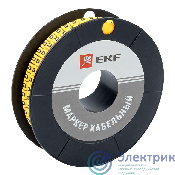 Маркер каб. 6.0кв.мм "B" (ЕС-3) (уп.350шт) EKF plc-KM-6-B