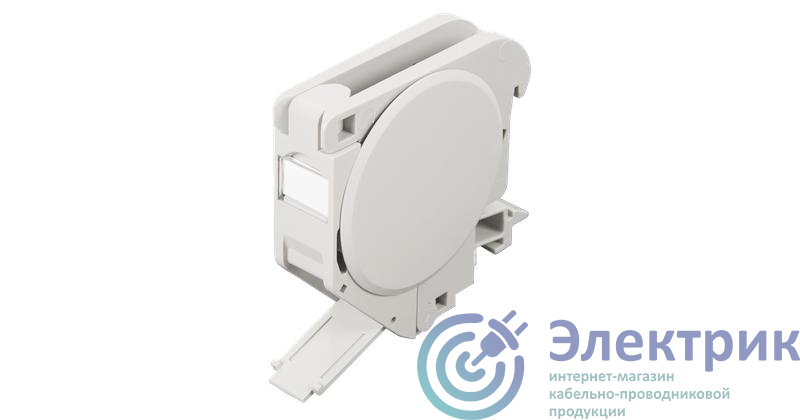 NMC-MB1P-DR-GY | Корпус розетки с креплением под DIN-рейку под модули-вставки Keystone 1 порт 2 боковые крышки откидной сер. NIKOMAX
