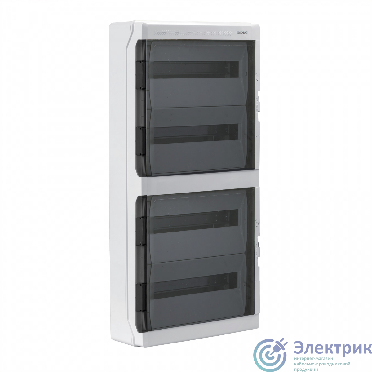 RB72W6TGD | Щиток настенный с дверцей 72 мод.,IP65, серый, с клеммным блоком 63А DKC