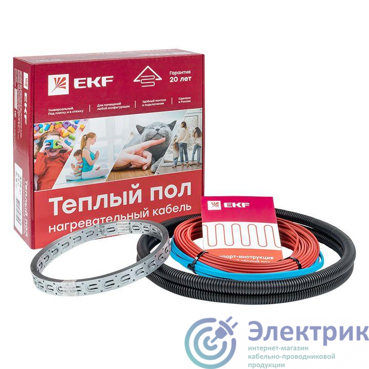 Комплект "Теплый пол" (кабель) 150Вт 10м 1.0кв.м EKF nk-150
